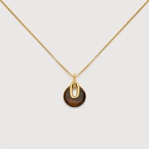 MONICA VINADER Kate Young Gemstone Pendant Tigers Eye Chain Necklace